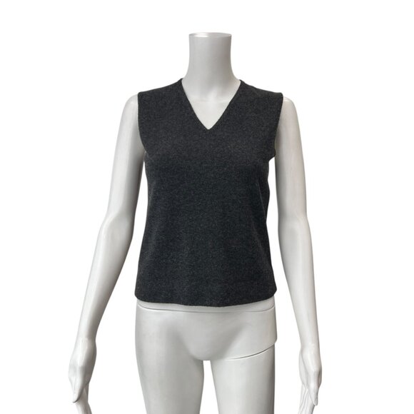 CHANEL 1999A Charcoal Gray Cashmere Wrap Cardigan Sweater Set sz FR 38/6-42/10 - Picture 2 of 16